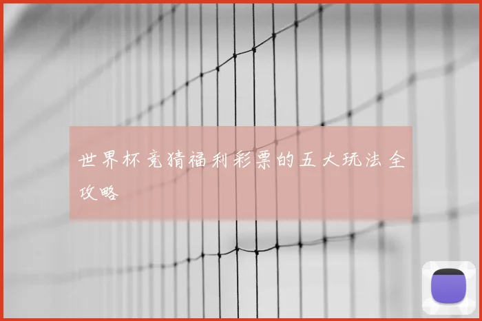 世界杯竞猜福利彩票的五大玩法全攻略